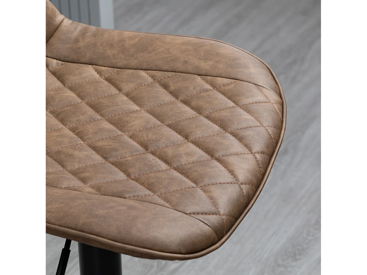 Set 2 sgabelli bar girevoli con altezza regolabile finta pelle marrone