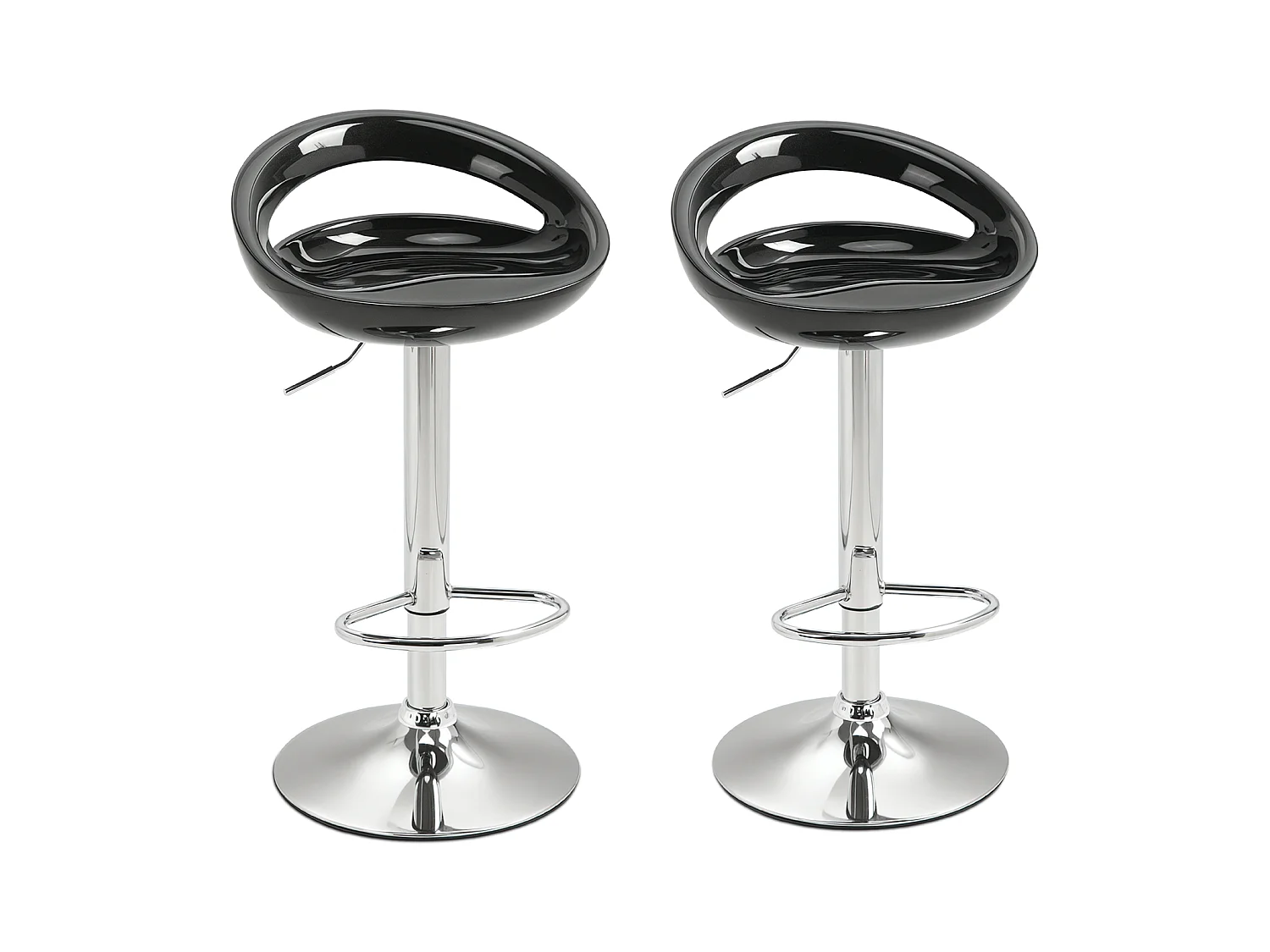 Set 2 sgabelli da bar alti con altezza regolabile e poggiapiedi