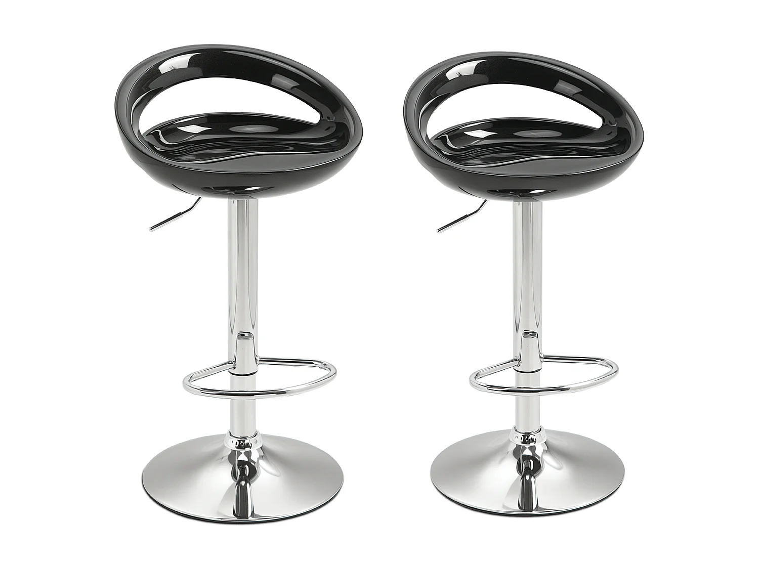Set 2 sgabelli da bar alti con altezza regolabile e poggiapiedi