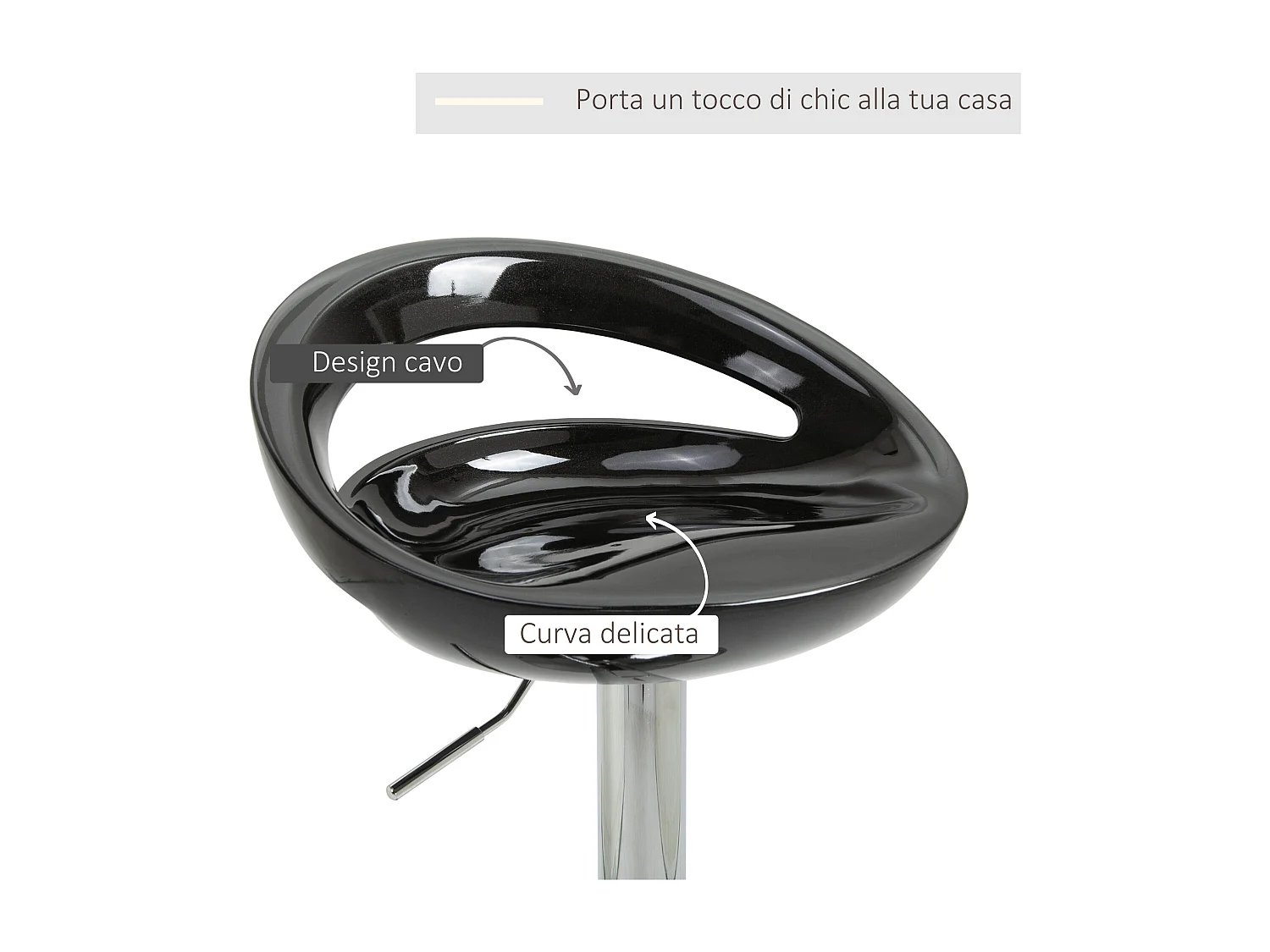 Set 2 sgabelli da bar alti con altezza regolabile e poggiapiedi