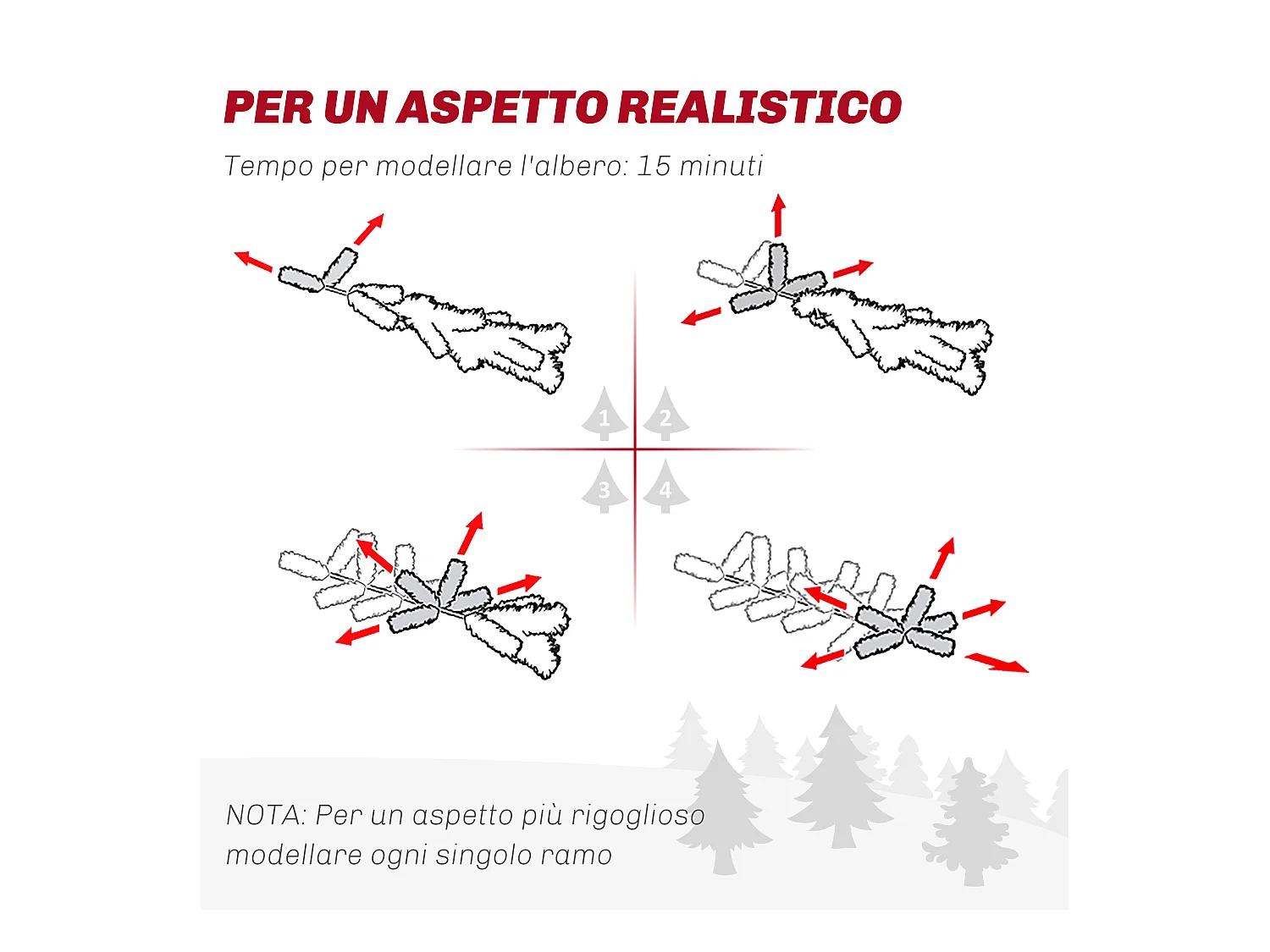 Albero di natale artificiale 182.88 cm innevato con 2531 rami verde
