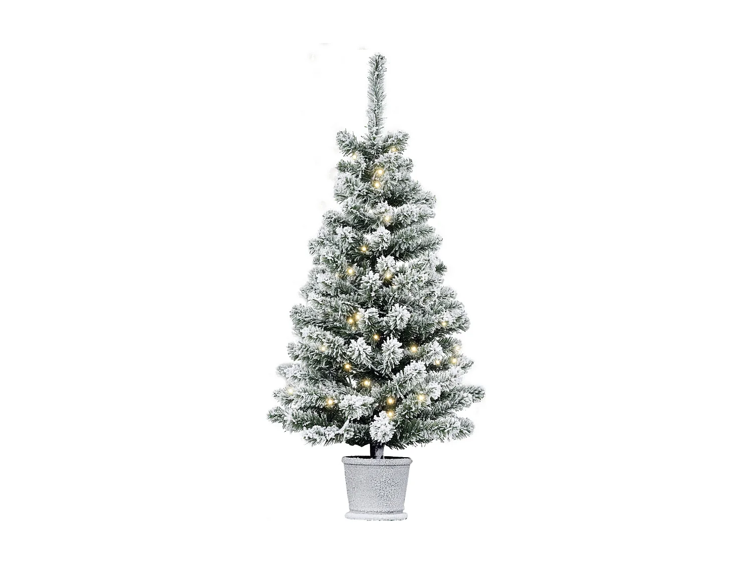 HOMCM Albero di Natale Innevato Artificiale 60 Luci Bianche 116 Rami