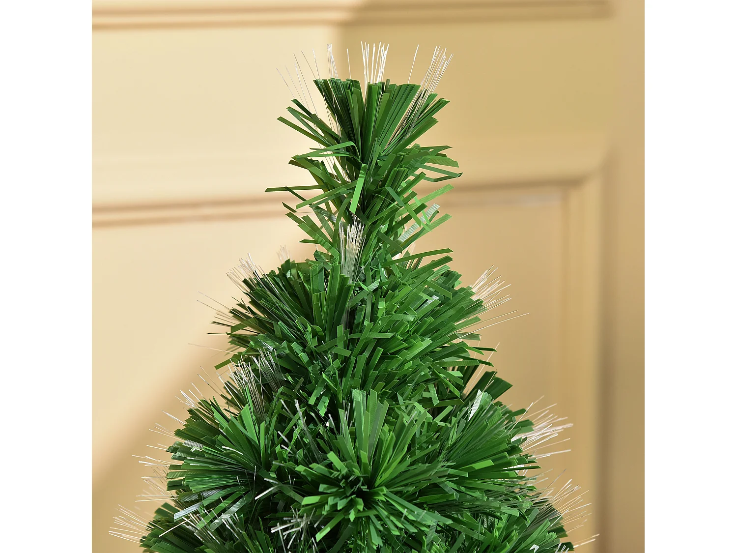 Albero di Natale a fibre ottiche con decorazione di Natale verde