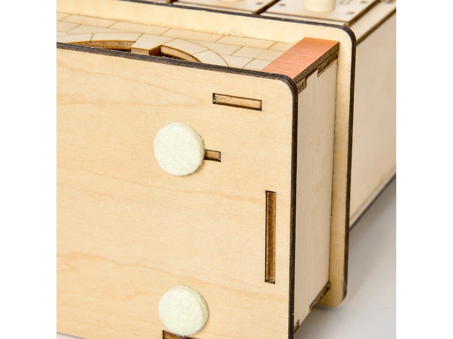 Calendario dell'avvento in legno 24 cassetti villaggio e luci