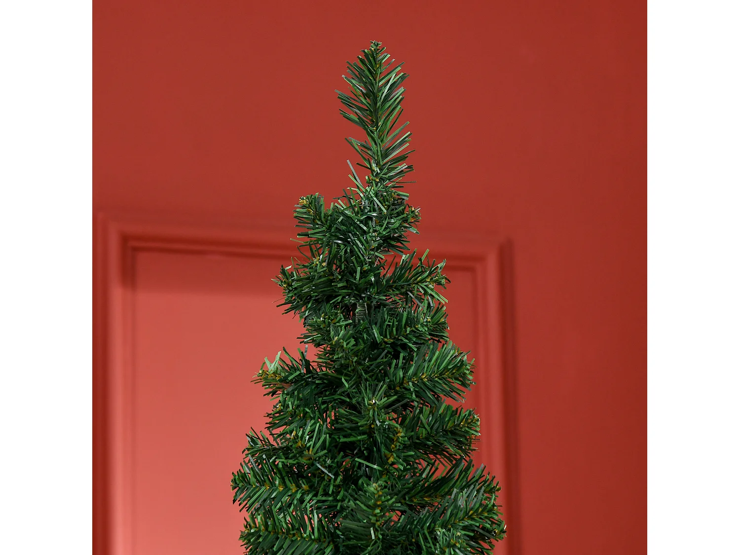 Albero di Natale artificiale slim con rami supporto in pvc verde