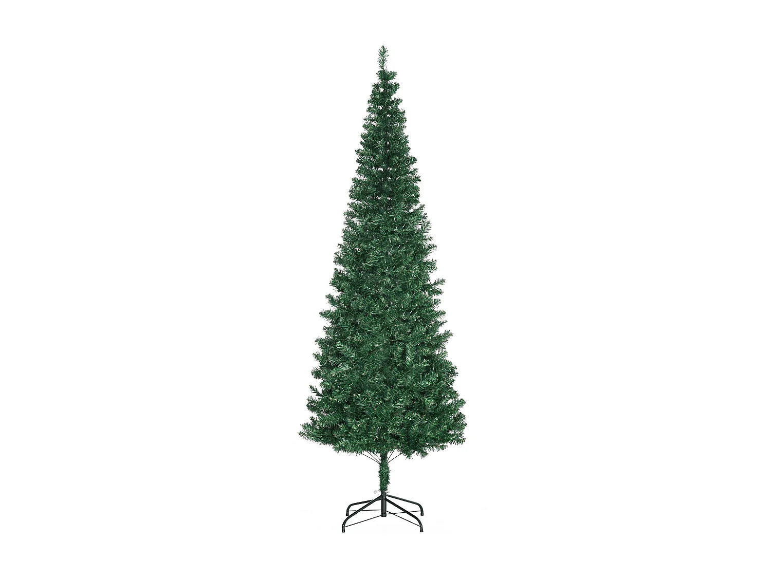 Albero di Natale artificiale slim con rami supporto in pvc verde