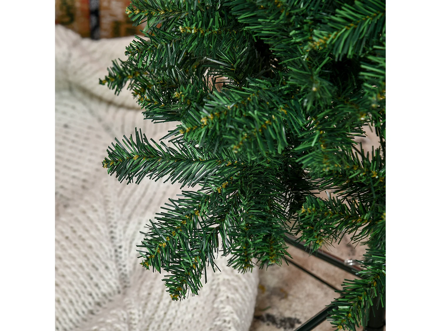 Albero di Natale artificiale slim con rami supporto in pvc verde