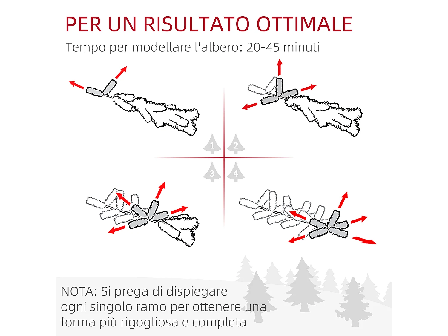 Albero di natale alto 180cm 786 rami e base in metallo verde