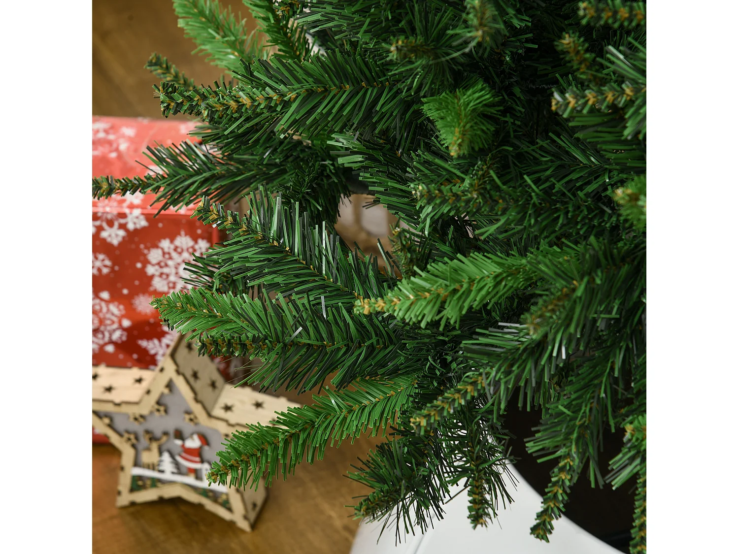 Albero di natale alto 180cm 786 rami e base in metallo verde