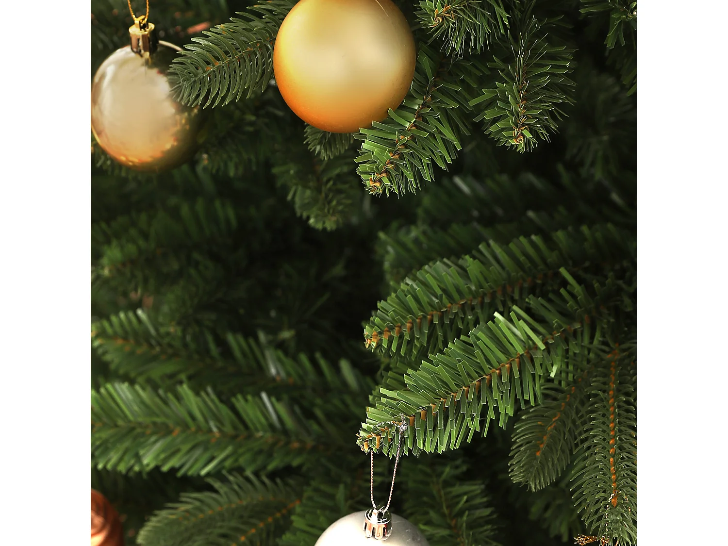 Albero di natale artificiale 1050 rami e base pieghevole Ø120x180 cm