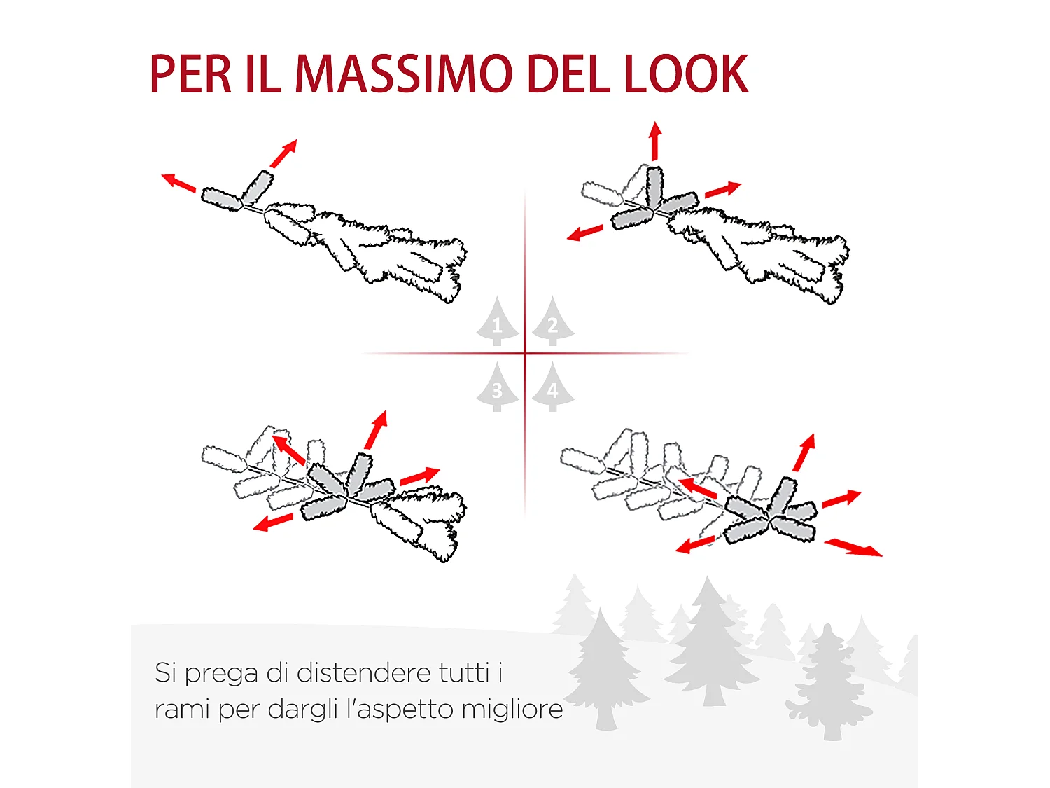 Decorazioni natalizie set 4 pz con 2 alberi ghirlanda e corona