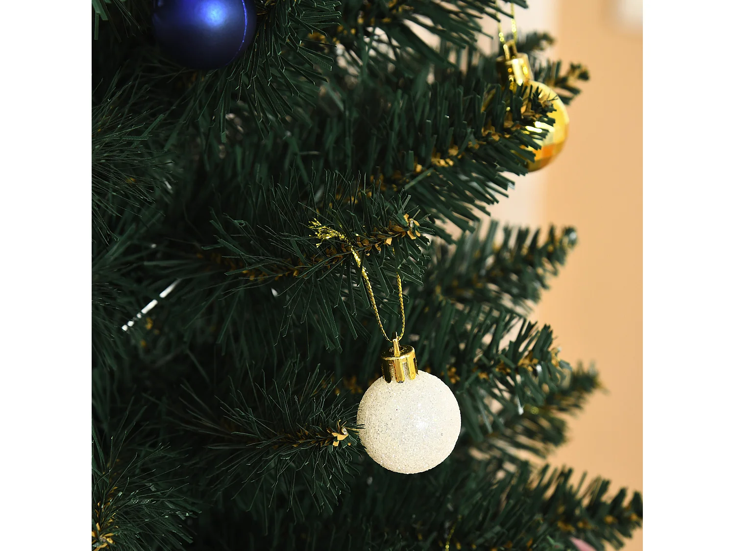 HOMCM Albero di Natale 180cm Artificiale con Base Pieghevole 380 Rami