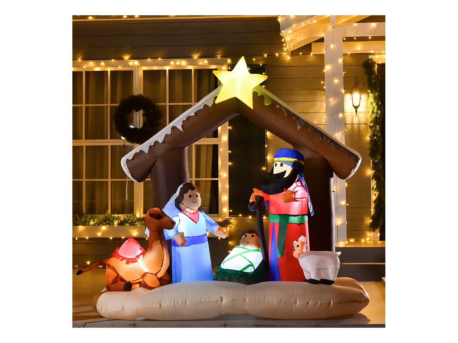 Presepe gonfiabile con led integrati da esterno 201x100x183cm