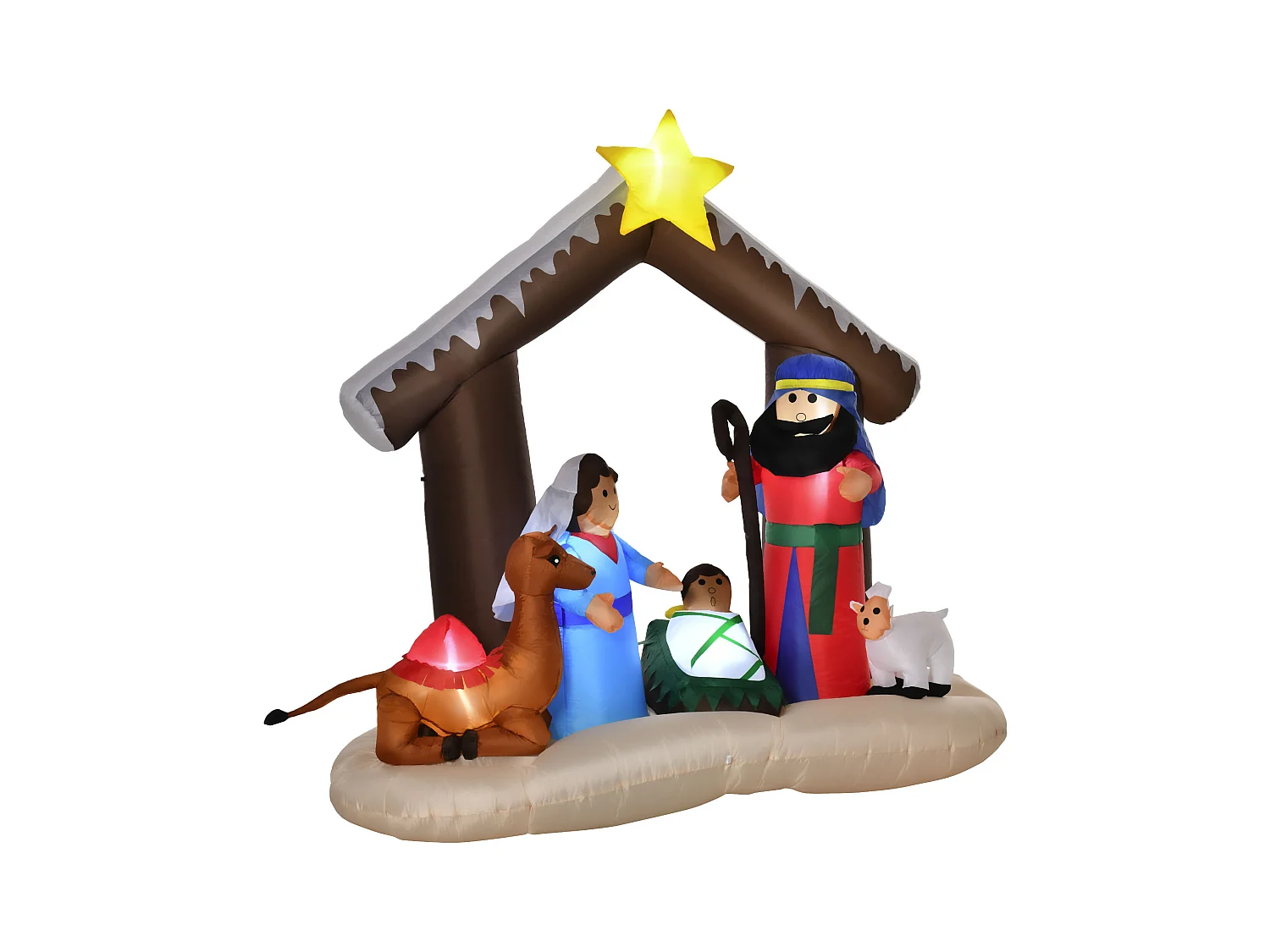 Presepe gonfiabile con led integrati da esterno 201x100x183cm