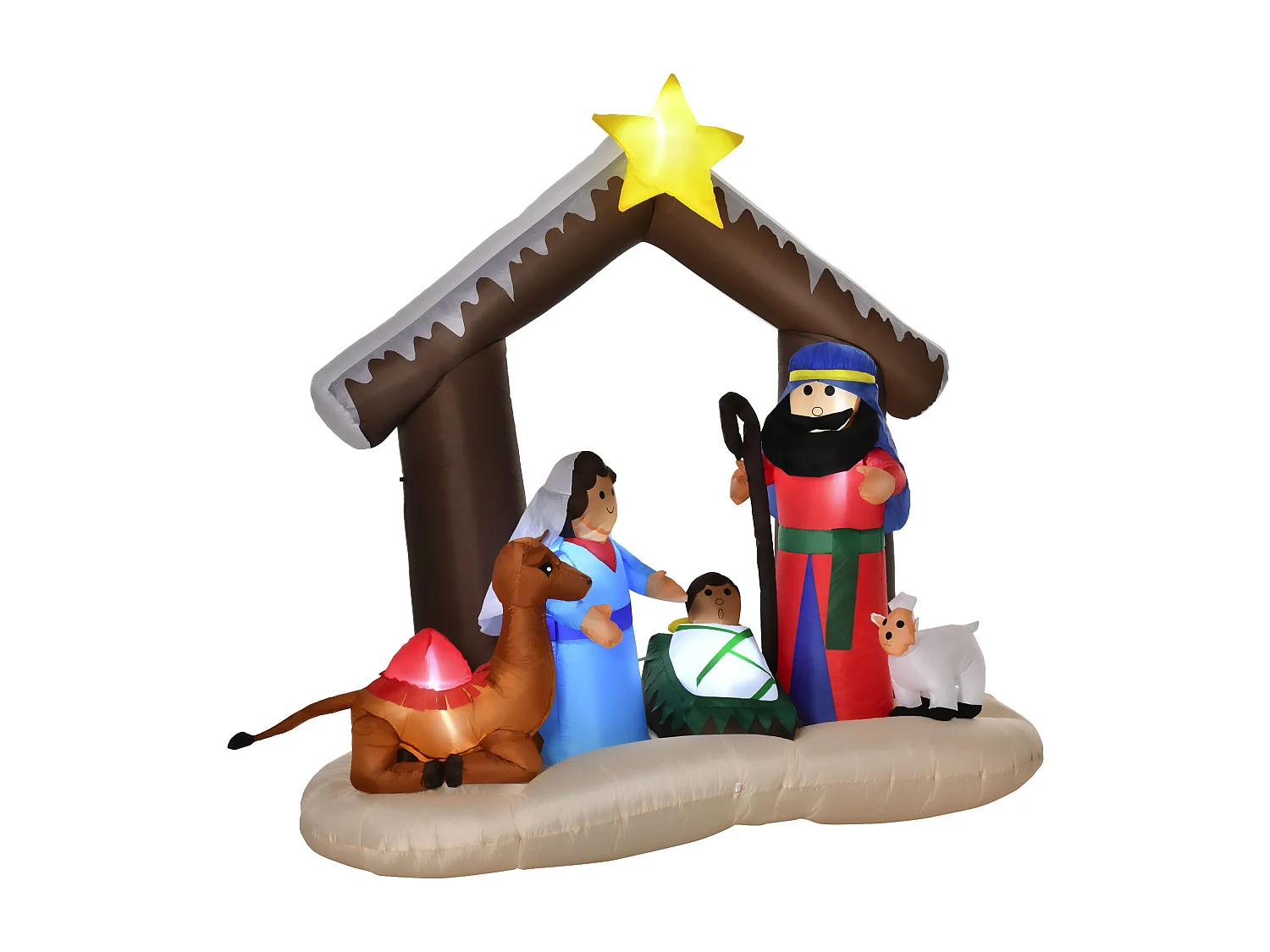 Presepe gonfiabile con led integrati da esterno 201x100x183cm