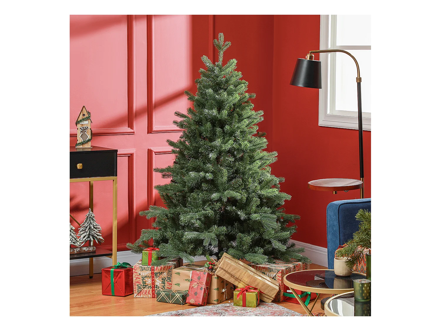 Albero di natale artificiale 152.4cm con 847 rami con base in metallo