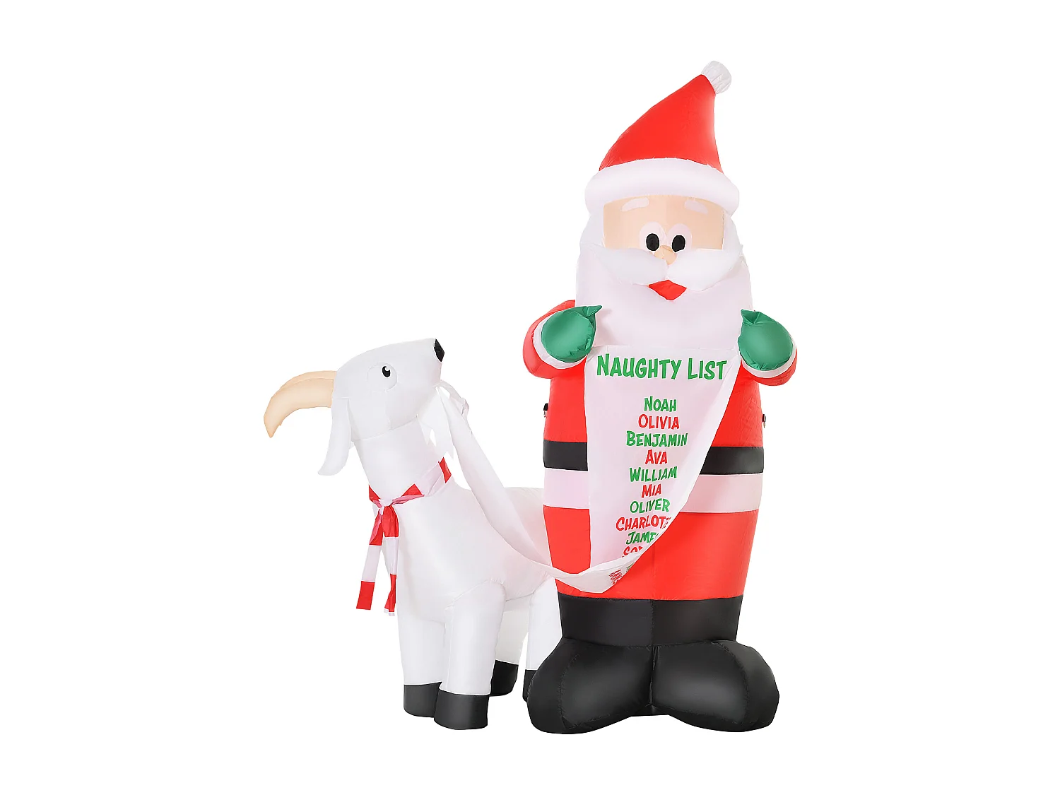 Babbo natale gonfiabile con luci led da esterno 135x85x180cm