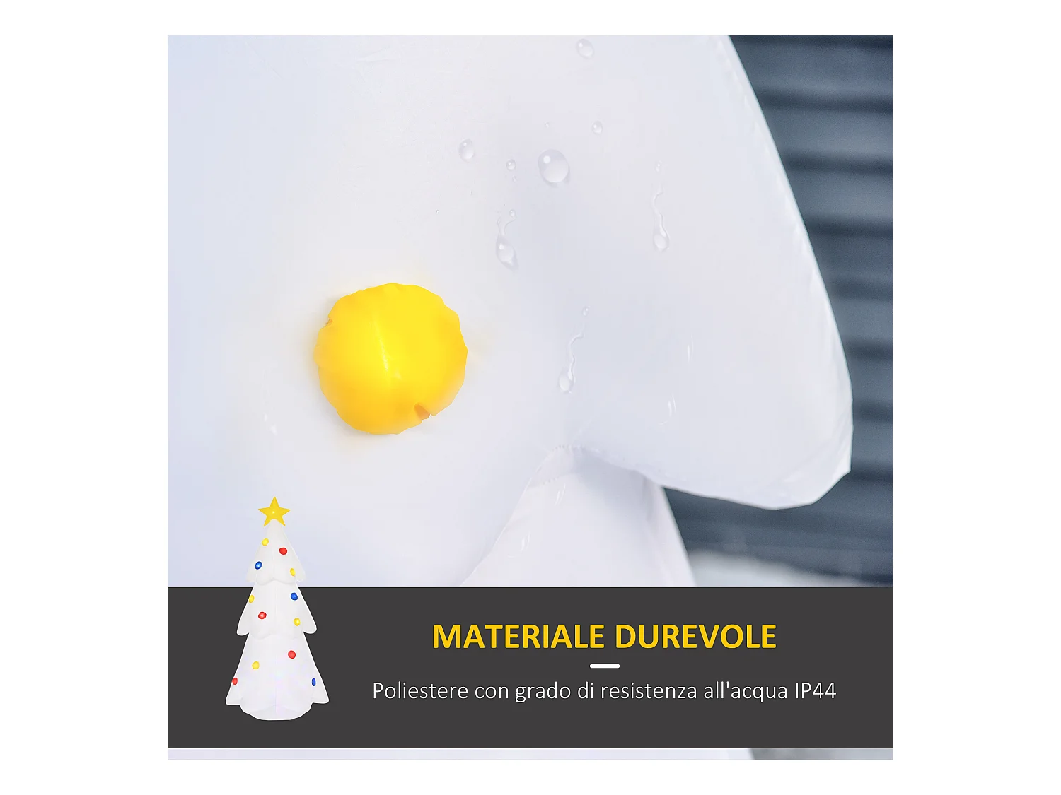 Albero di natale bianco gonfiabile impermeabile luci led 245cm