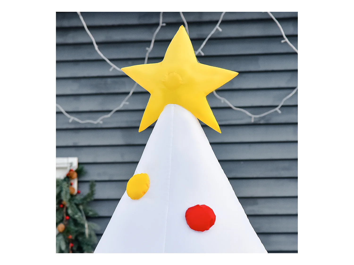 Albero di natale bianco gonfiabile impermeabile luci led 245cm