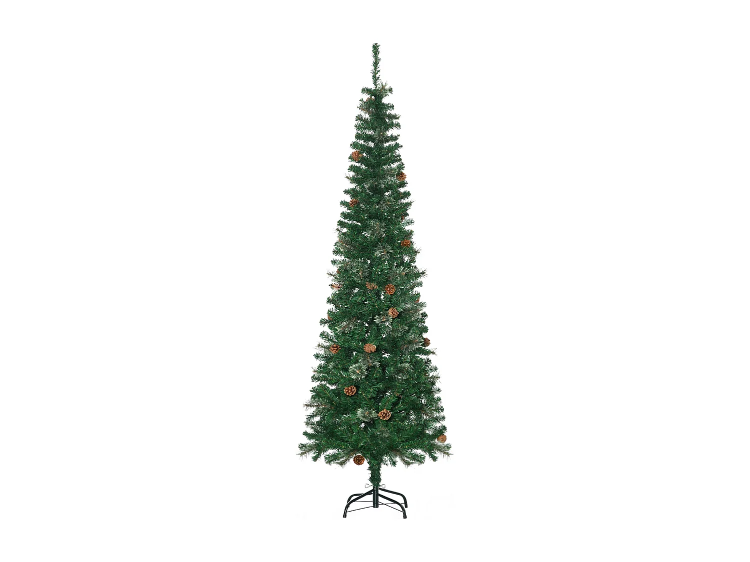 Albero di natale alto 195cm con pigne decorative e 556 rami