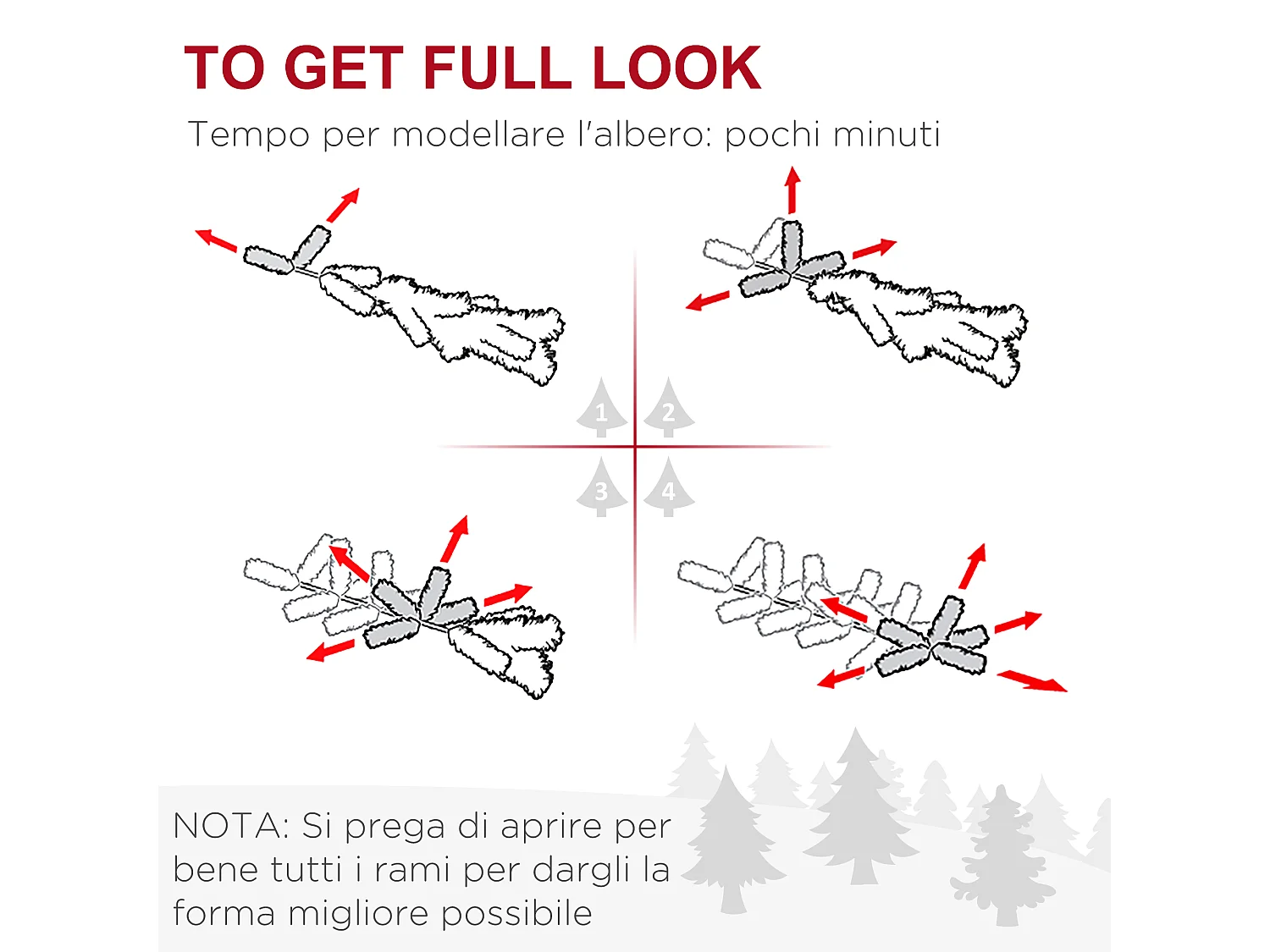 Albero di natale alto 195cm con pigne decorative e 556 rami