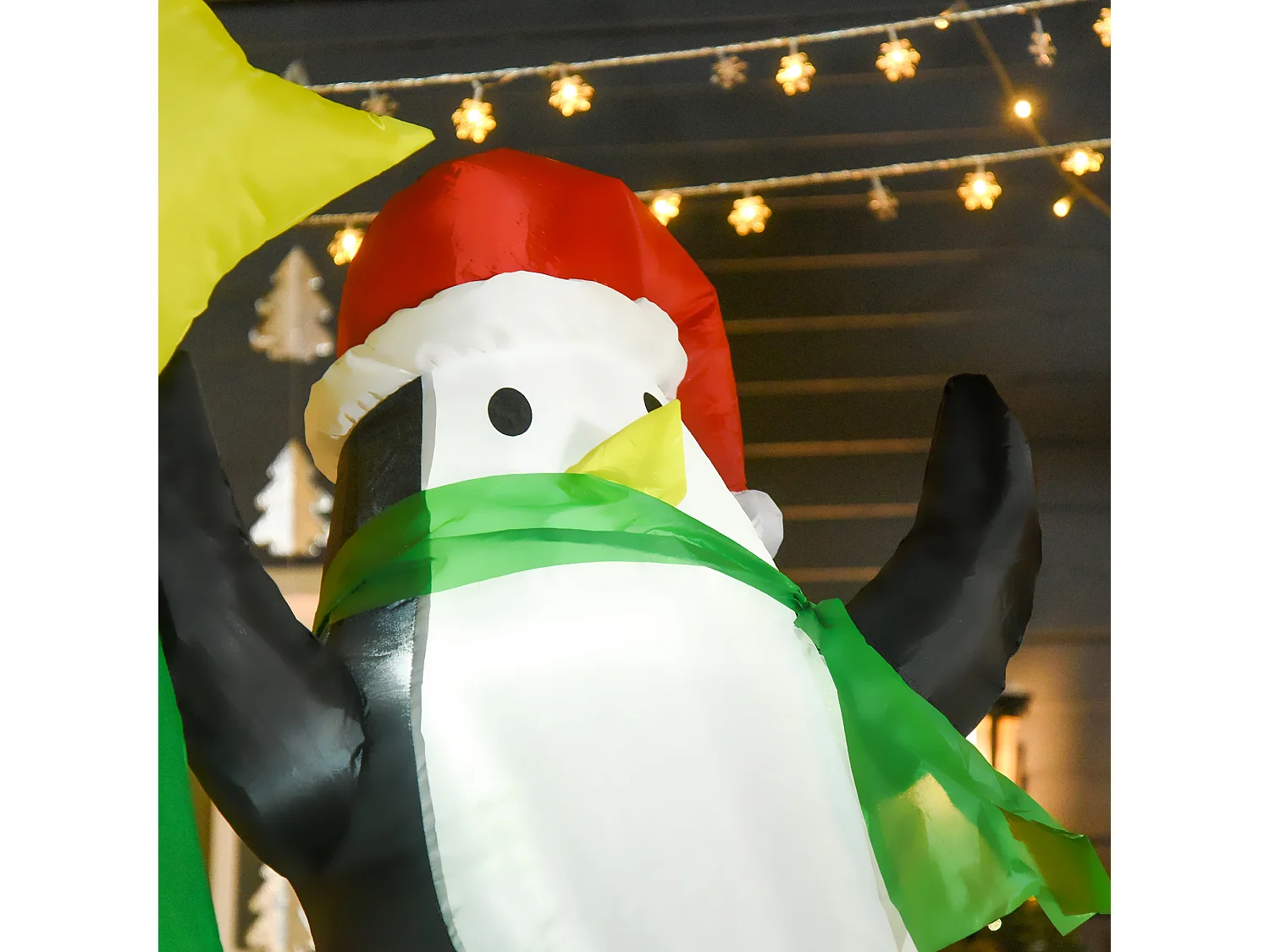 Albero di natale gonfiabile alto 243 cm con luci a led e babbo natale