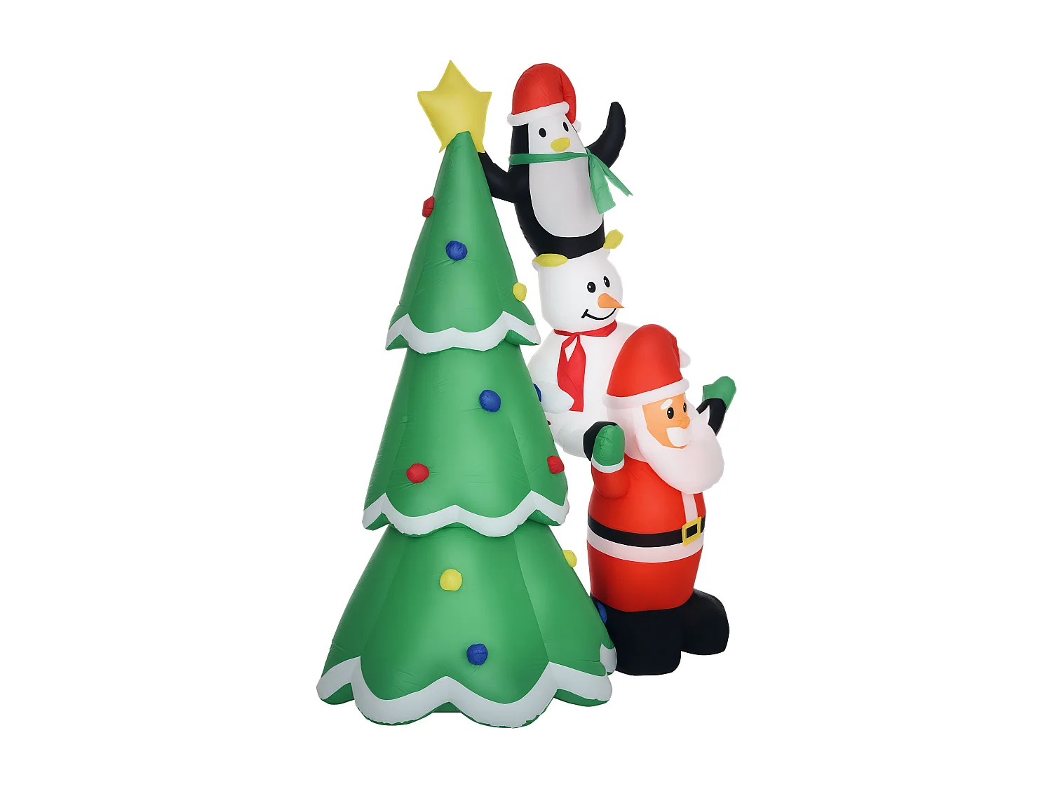 Albero di natale gonfiabile alto 243 cm con luci a led e babbo natale