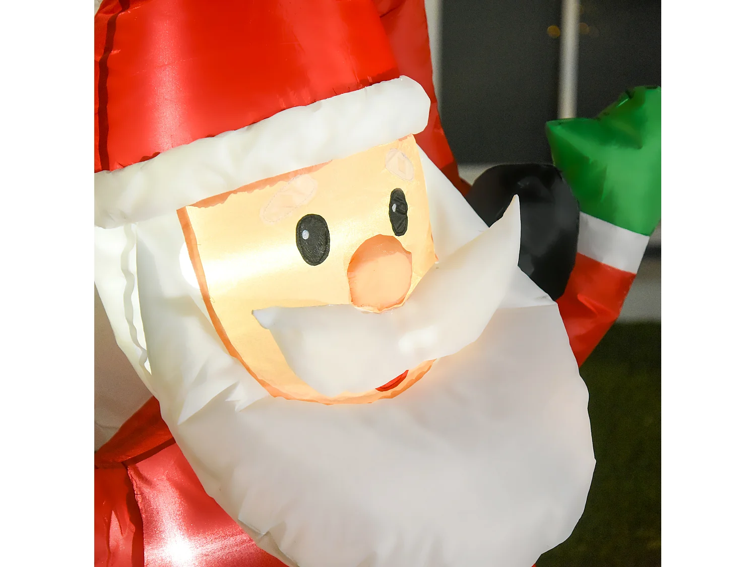 Albero di natale gonfiabile alto 243 cm con luci a led e babbo natale