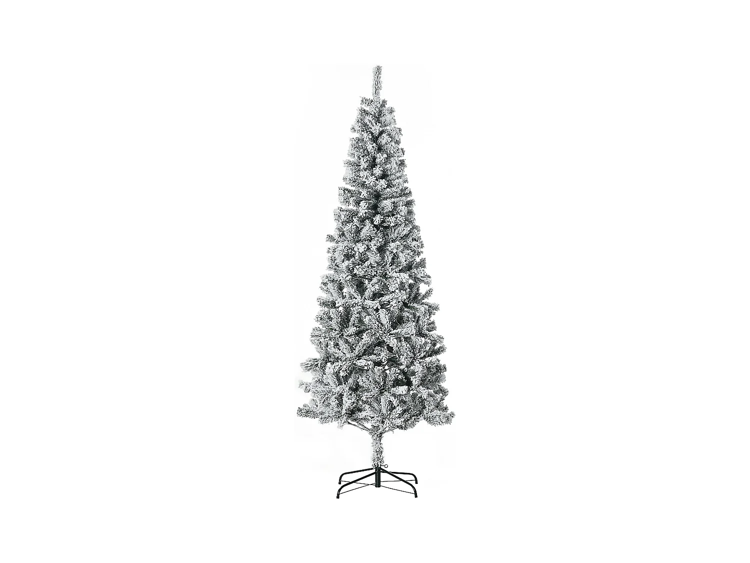 Albero Natale slim innevato 631 rami base metallo
