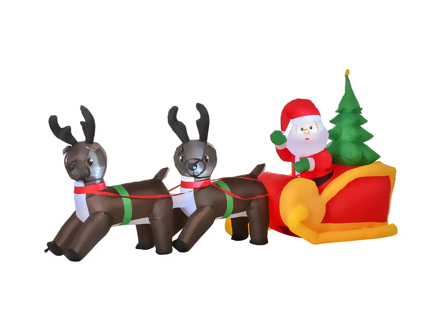 Babbo Natale gonfiabile con slitta e renne 2.3m