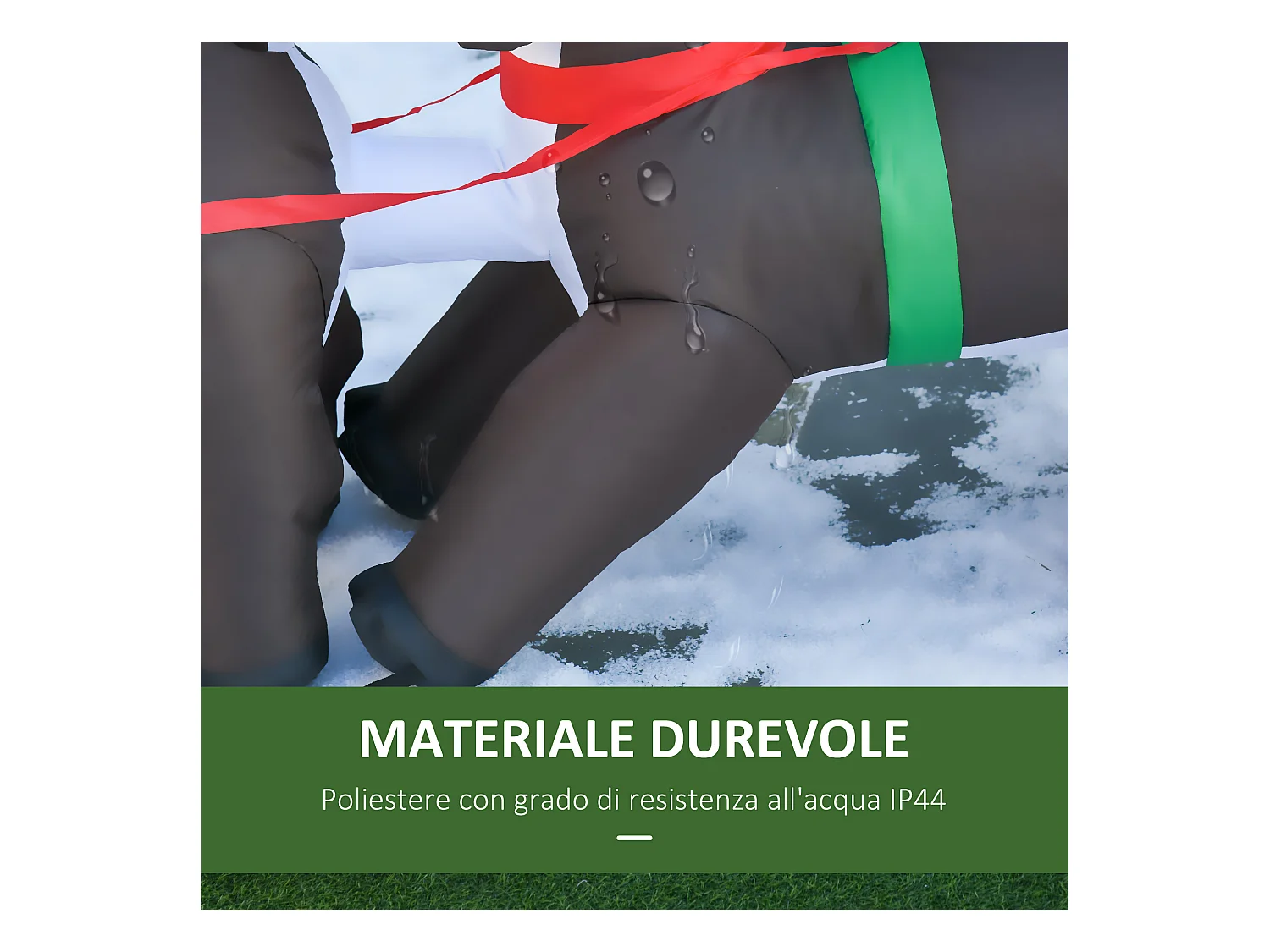 Babbo Natale gonfiabile con slitta e renne 2.3m