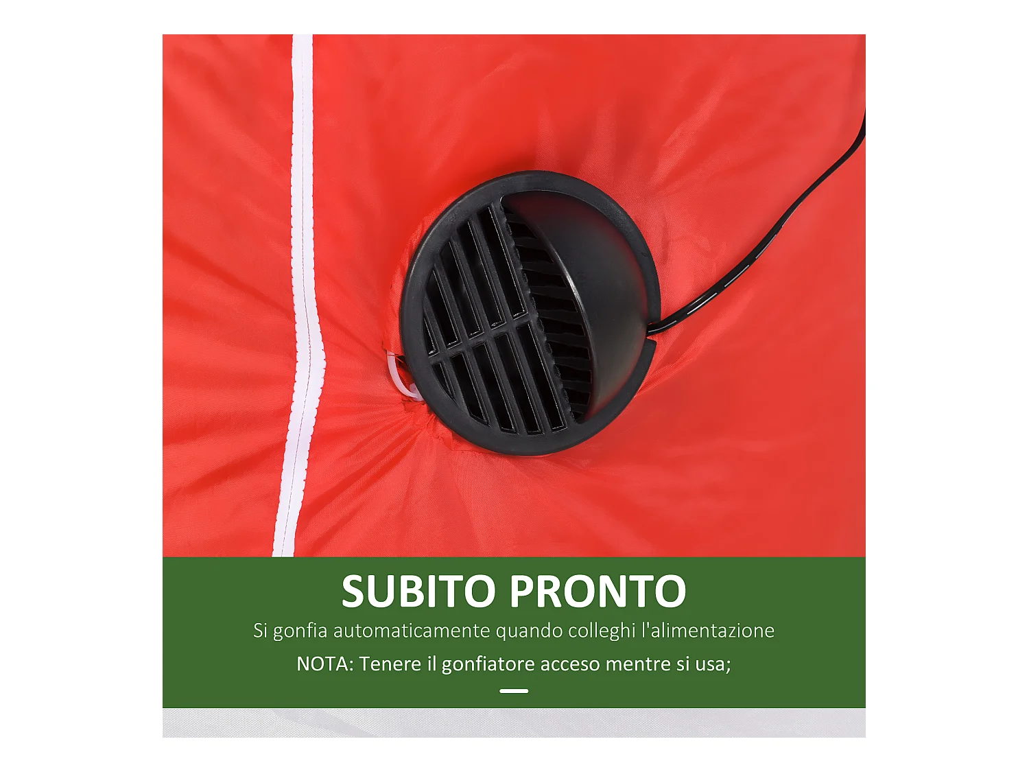 Babbo Natale gonfiabile con slitta e renne 2.3m