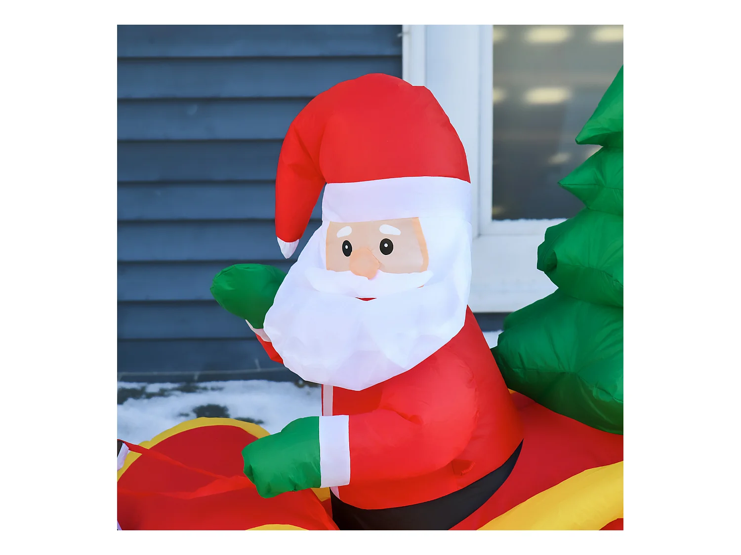 Babbo Natale gonfiabile con slitta e renne 2.3m