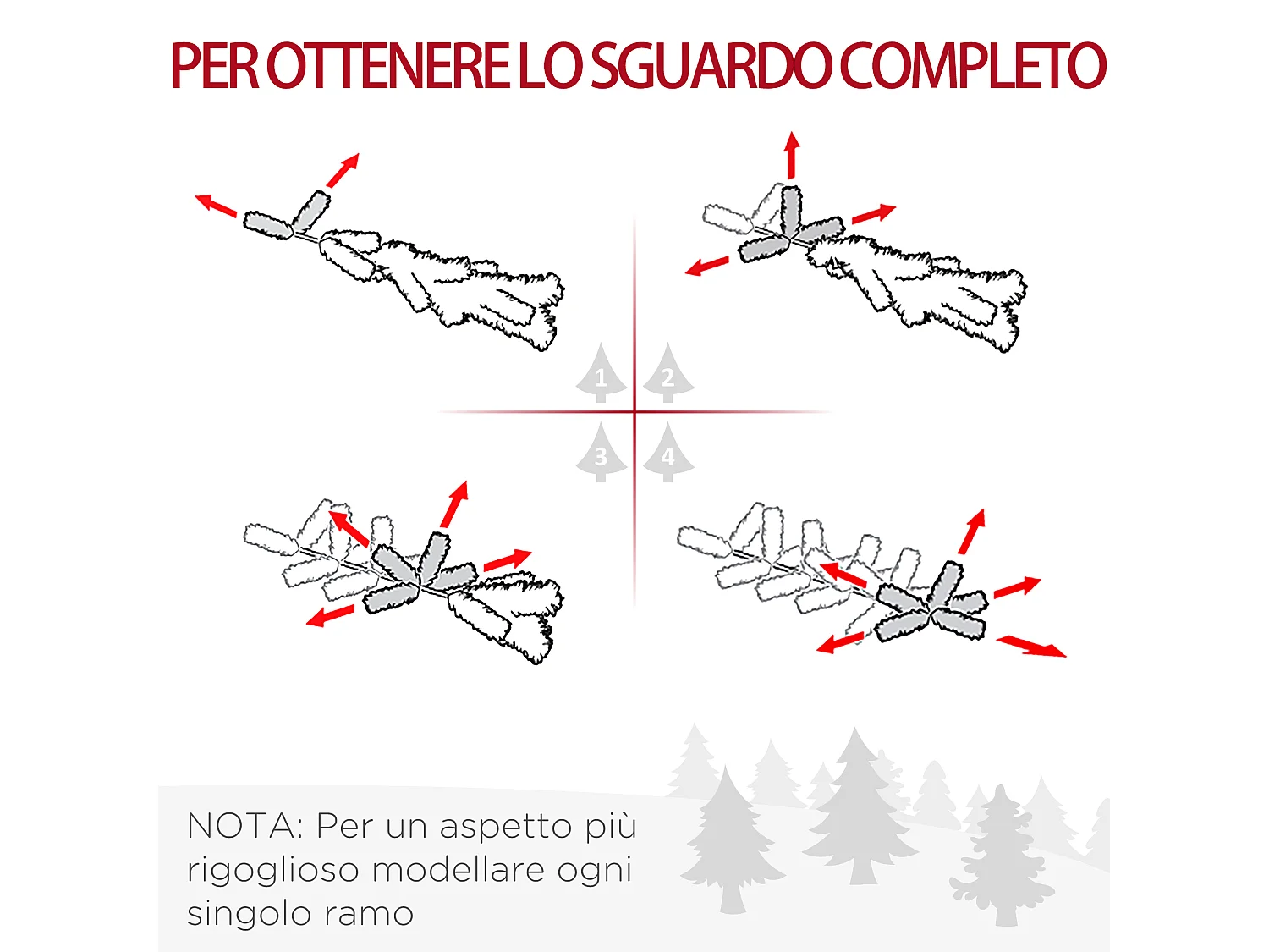 Albero di Natale artificiale slim con rami supporto in pvc verde