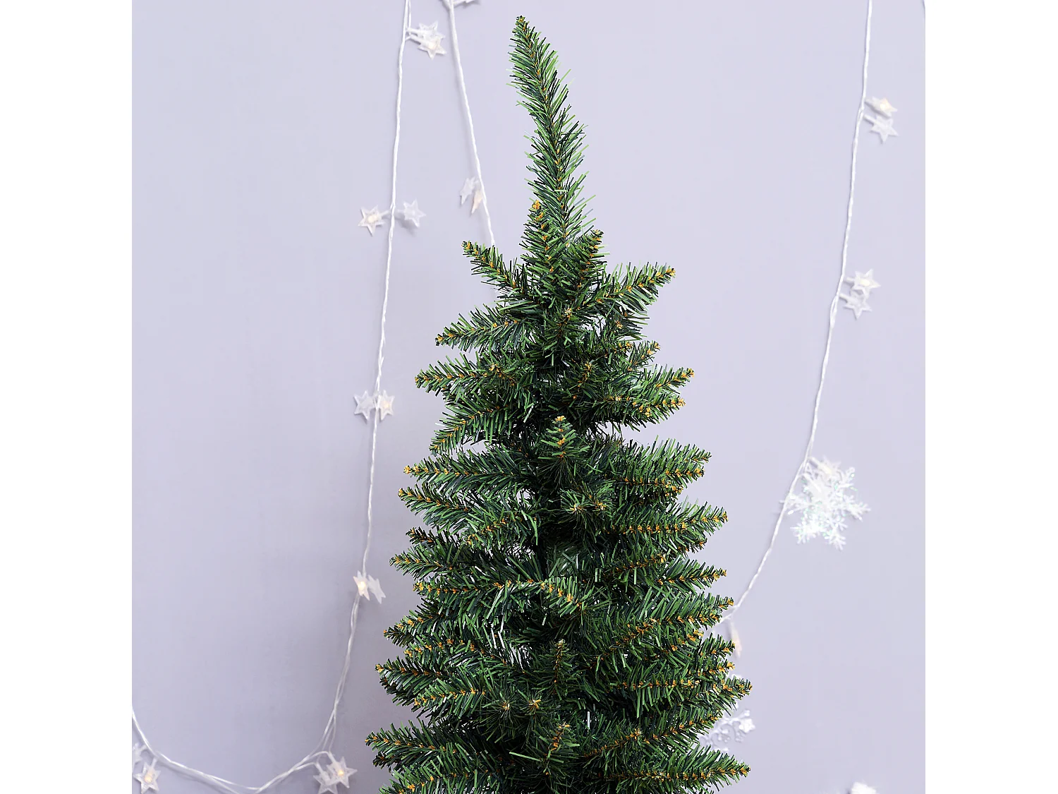 Albero di Natale artificiale slim con rami supporto in pvc verde
