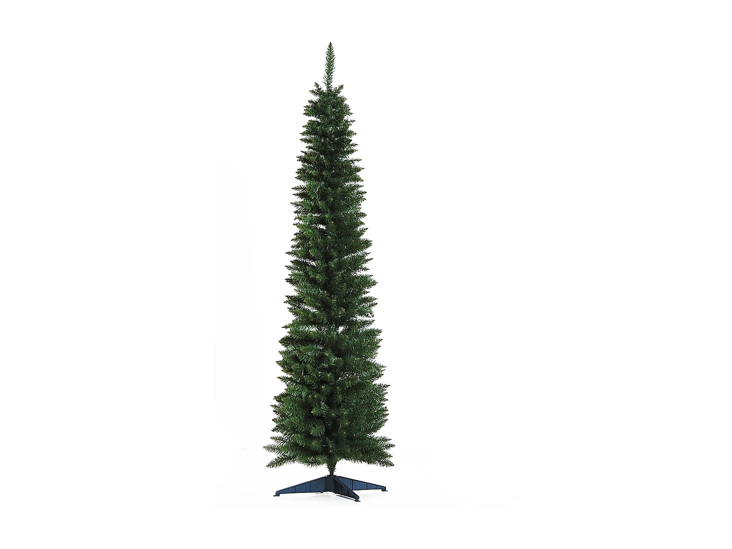 Albero di Natale artificiale slim con rami supporto in pvc verde