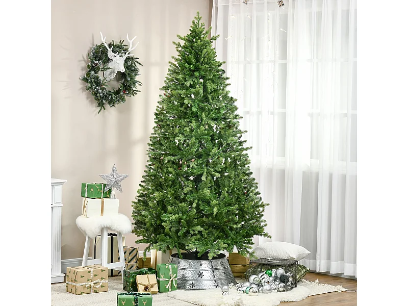 Albero di natale ignifugo per interni con 2056 rami e base