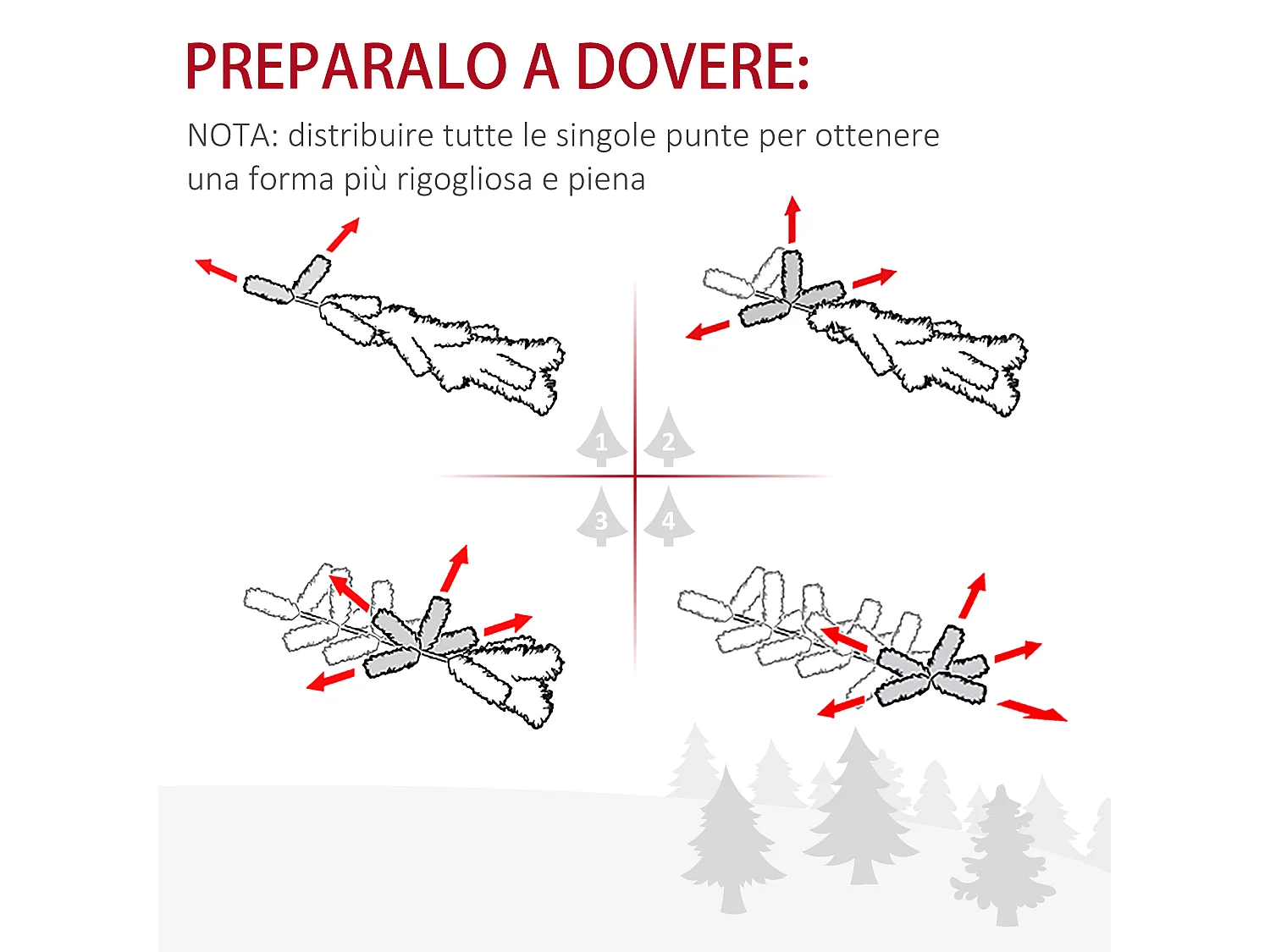 Albero di natale ignifugo per interni con 2056 rami e base
