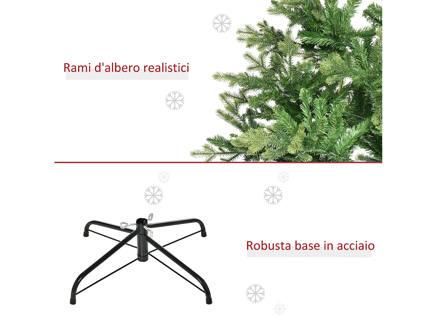 Albero di natale ignifugo per interni con 2056 rami e base