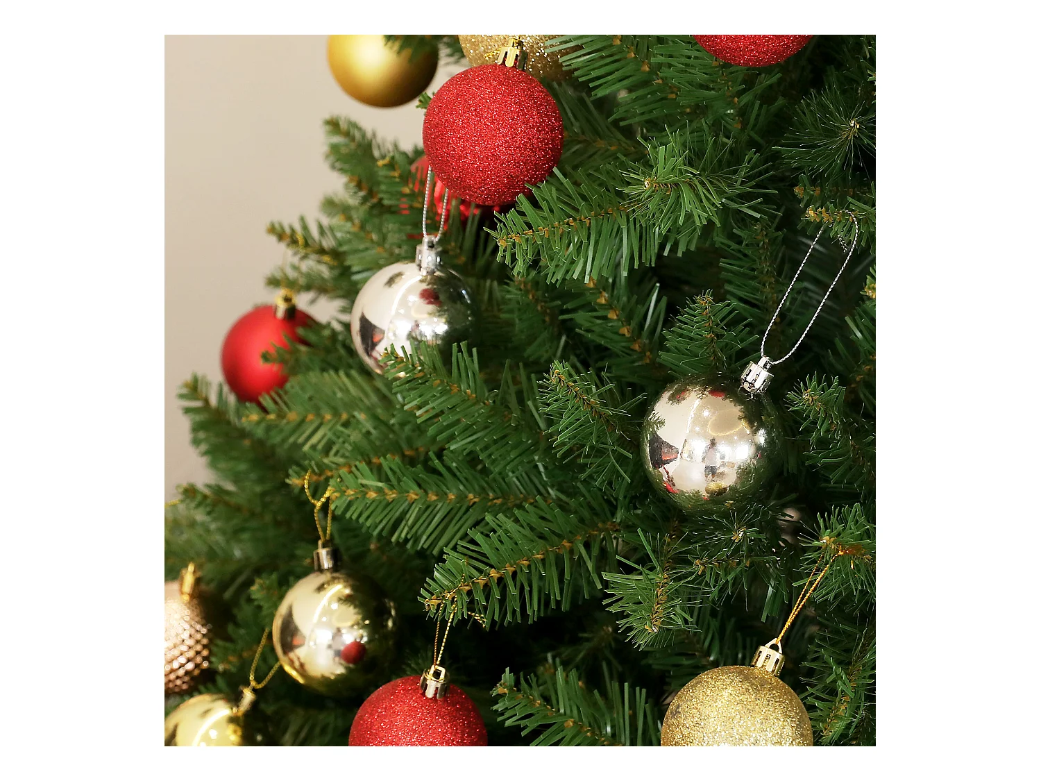 Albero di natale artificiale alto 195cm con 1838 rami e base acciaio