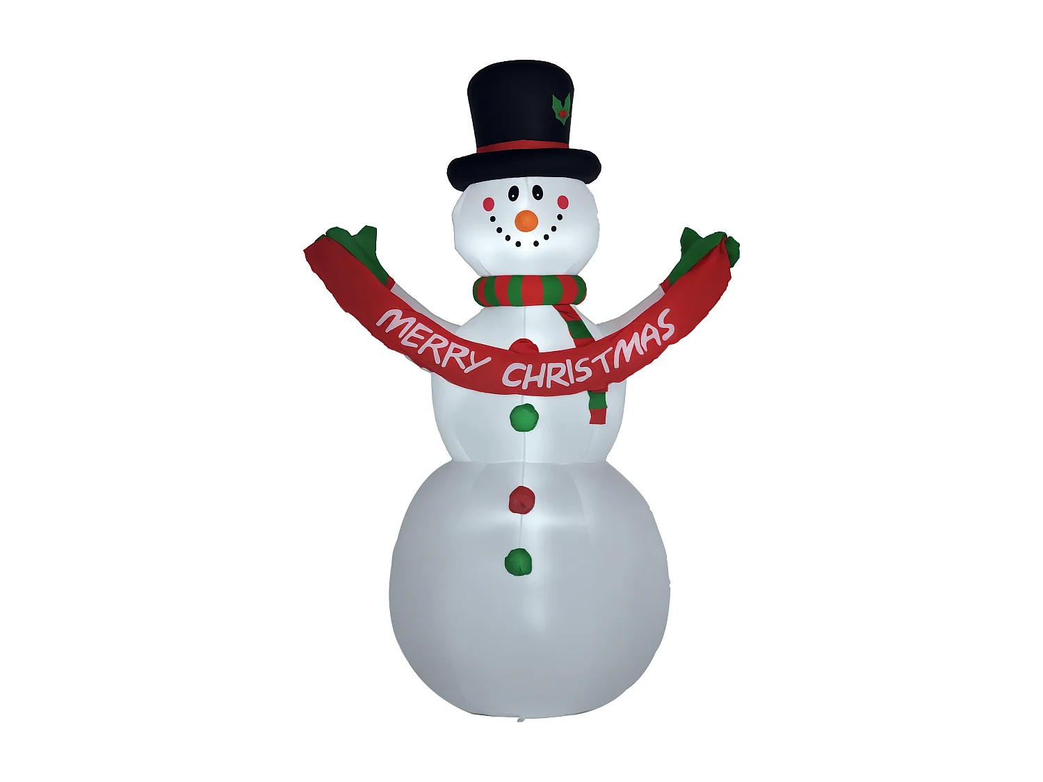 Pupazzo di neve gonfiabile con luci a led in poliestere multicolore