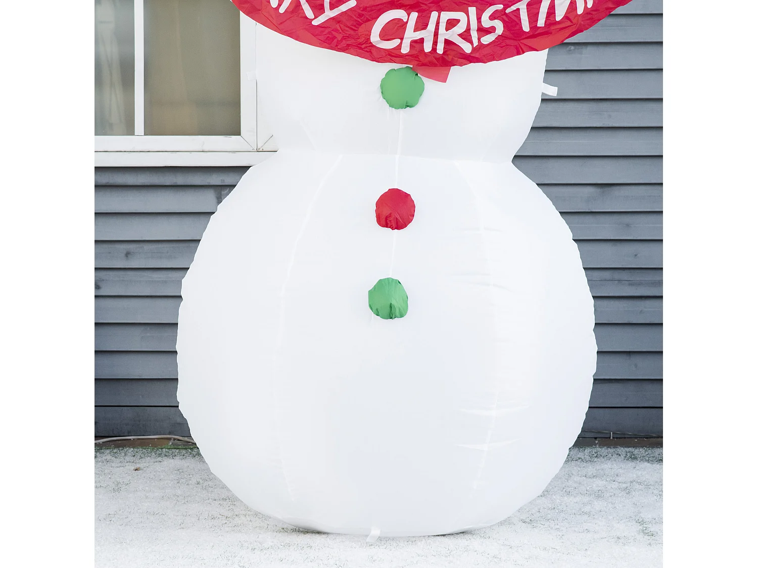 Pupazzo di neve gonfiabile con luci a led in poliestere multicolore