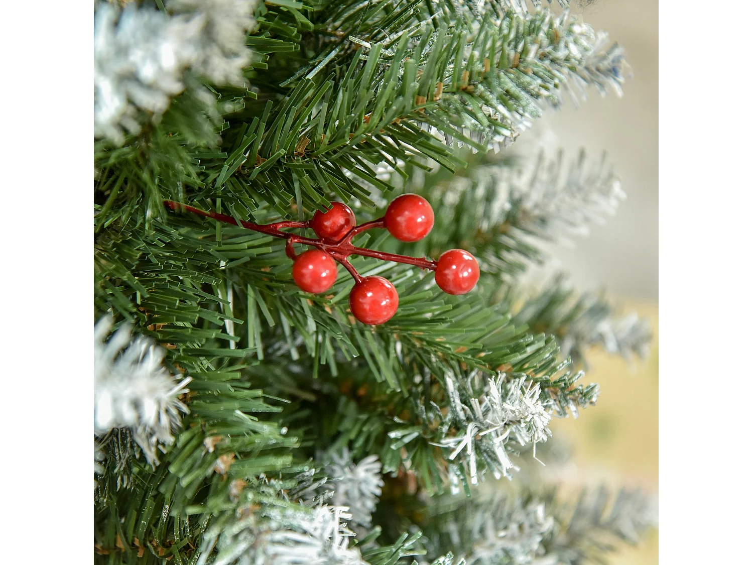 Albero di natale innevato artificiale da 150cm base pieghevole