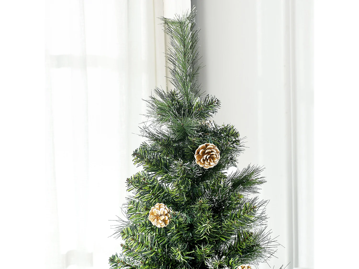 Albero di natale artificiale da 180 cm con 618 rami e base in metallo