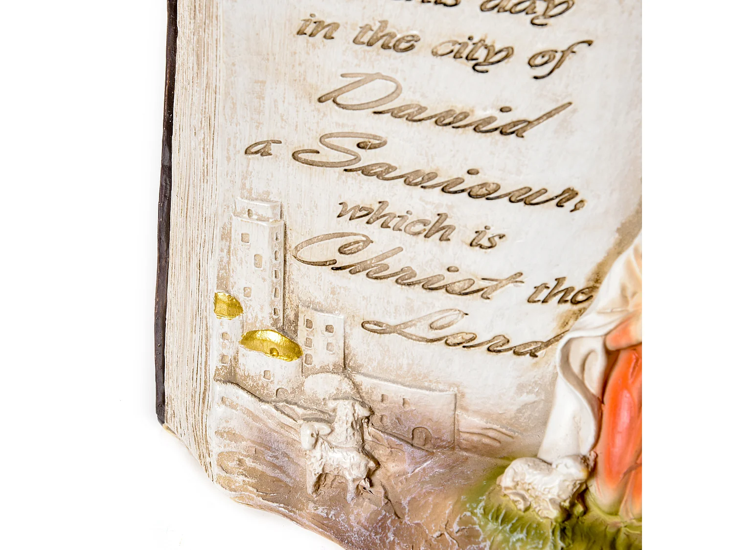 Presepe di natale natività con statuine 3d resina 21.5x9.5x14cm