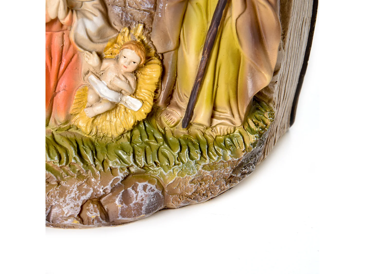 Presepe di natale natività con statuine 3d resina 21.5x9.5x14cm