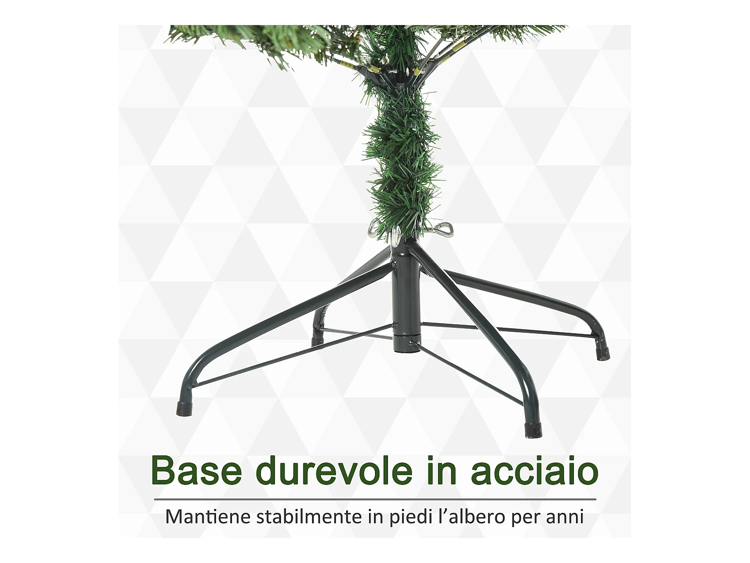Albero artificiale gigante con rami e base rimovibile in pvc verde