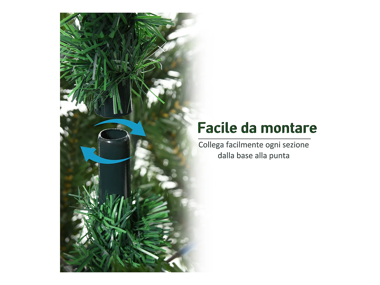 Albero artificiale gigante con rami e base rimovibile in pvc verde