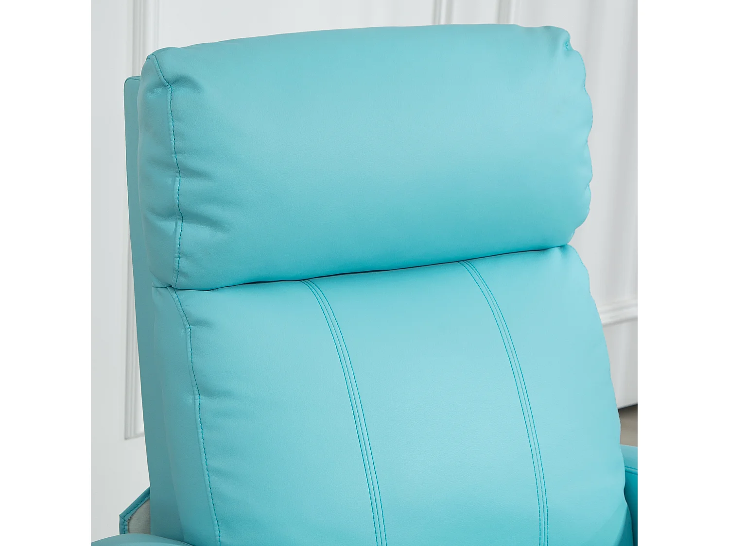 Poltrona massaggiante reclinabile con telecomando azzurro