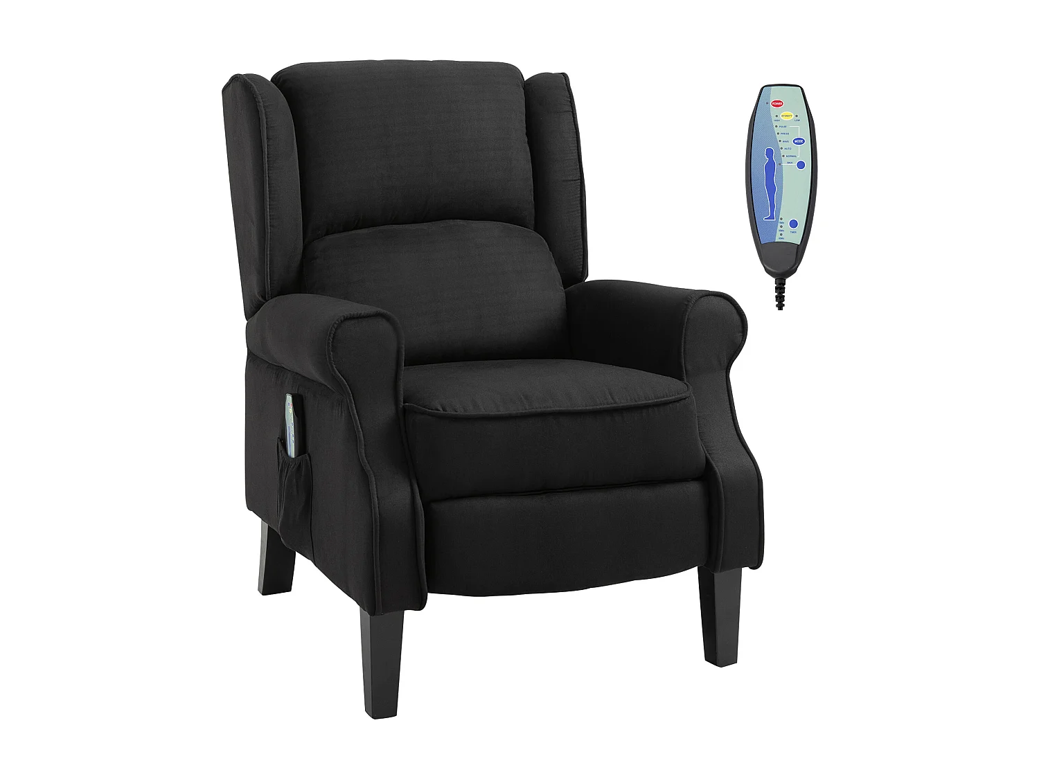 Poltrona per soggiorno schienale reclinabile in tessuto scamosciato